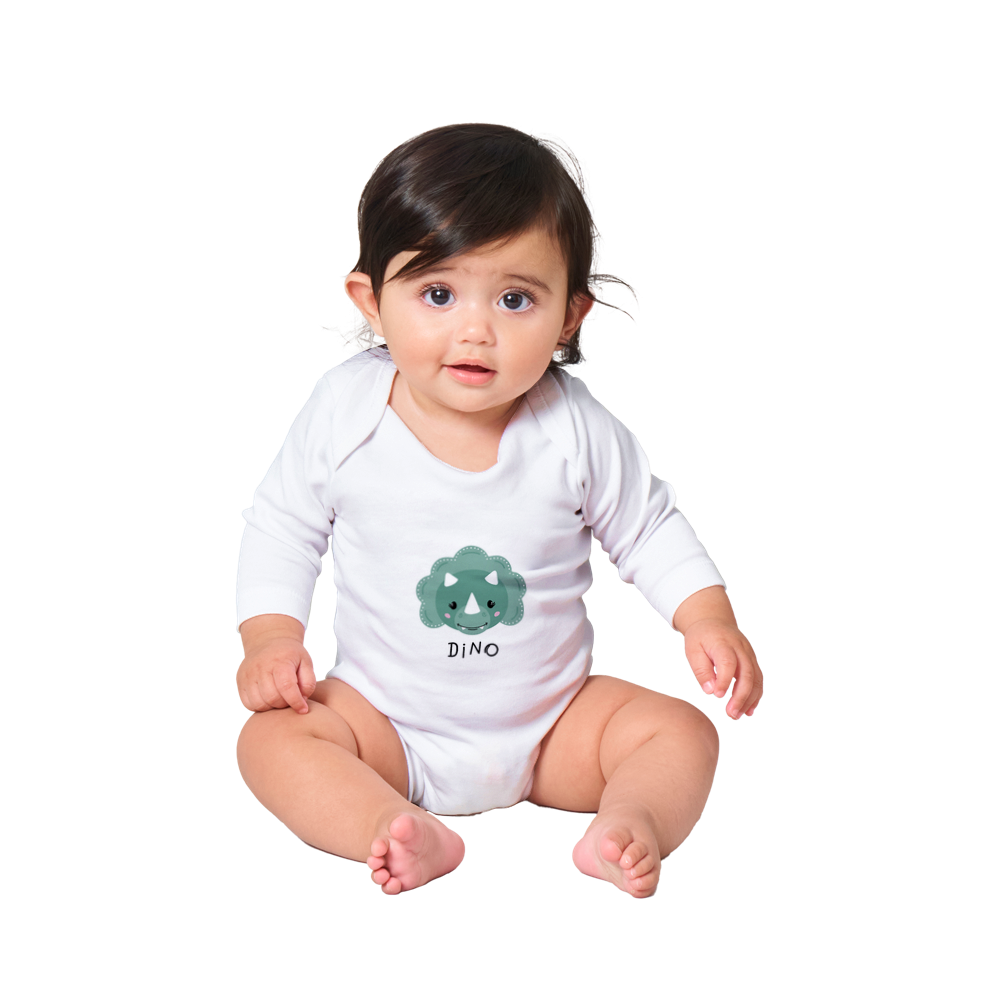 Triceratops Baby Long Sleeve Onesies