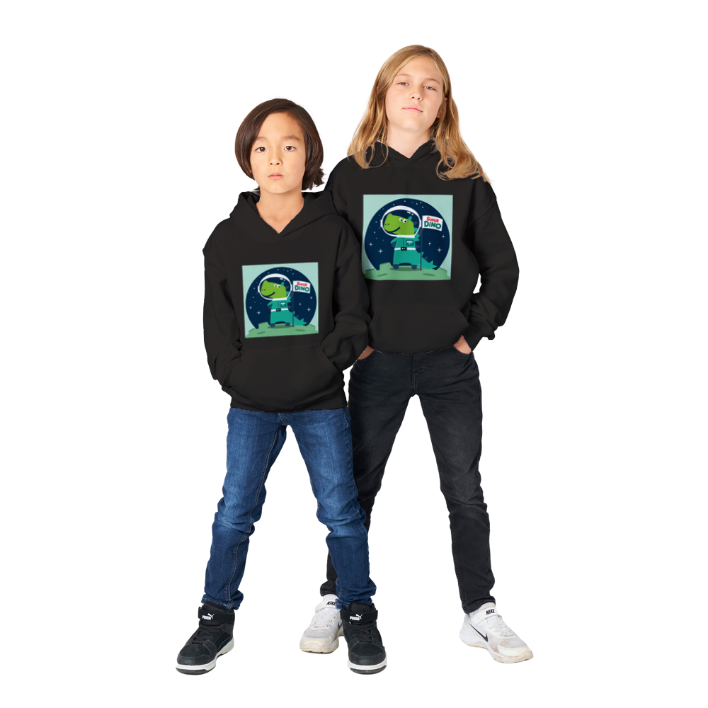 Super Space dinosaur Kids Pullover Hoodie