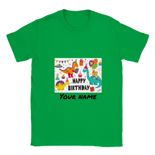 Personalised dinosaur theme Kids birthday T-shirt