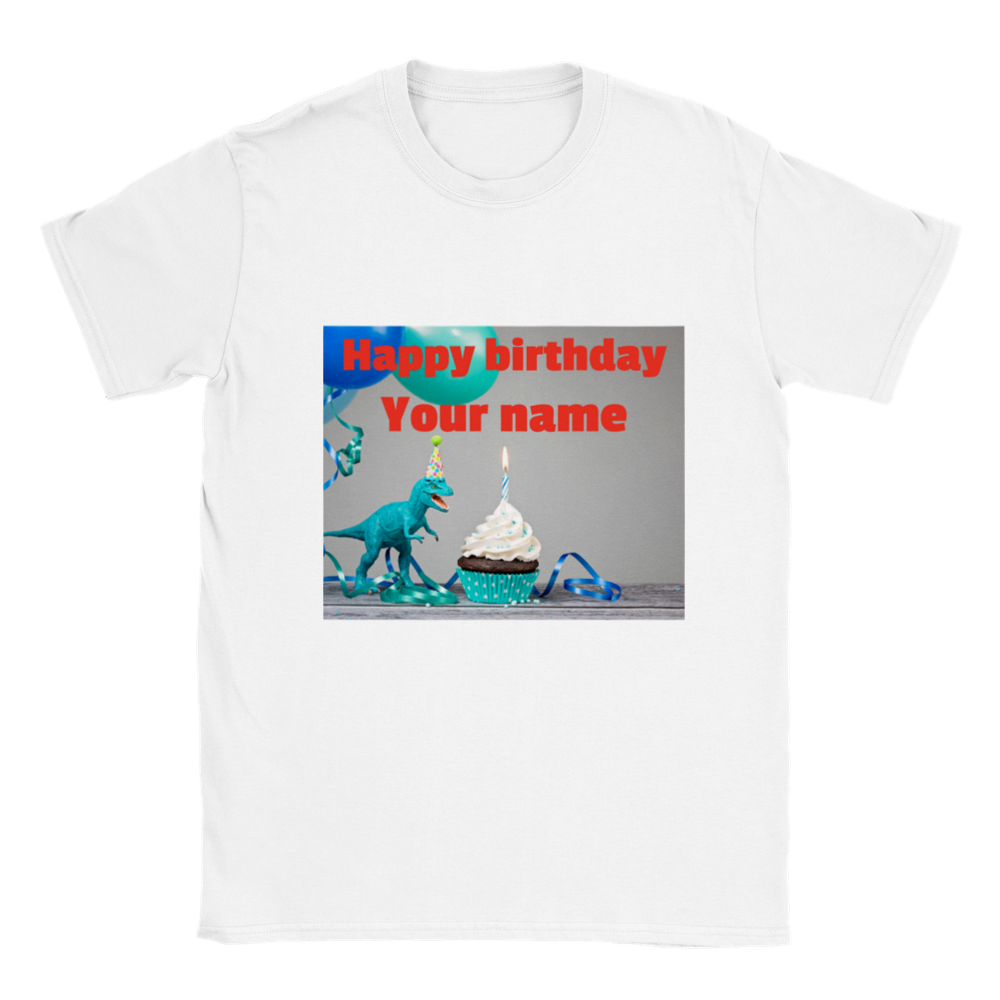 Personalised dinosaur theme kids birthday t-shirt