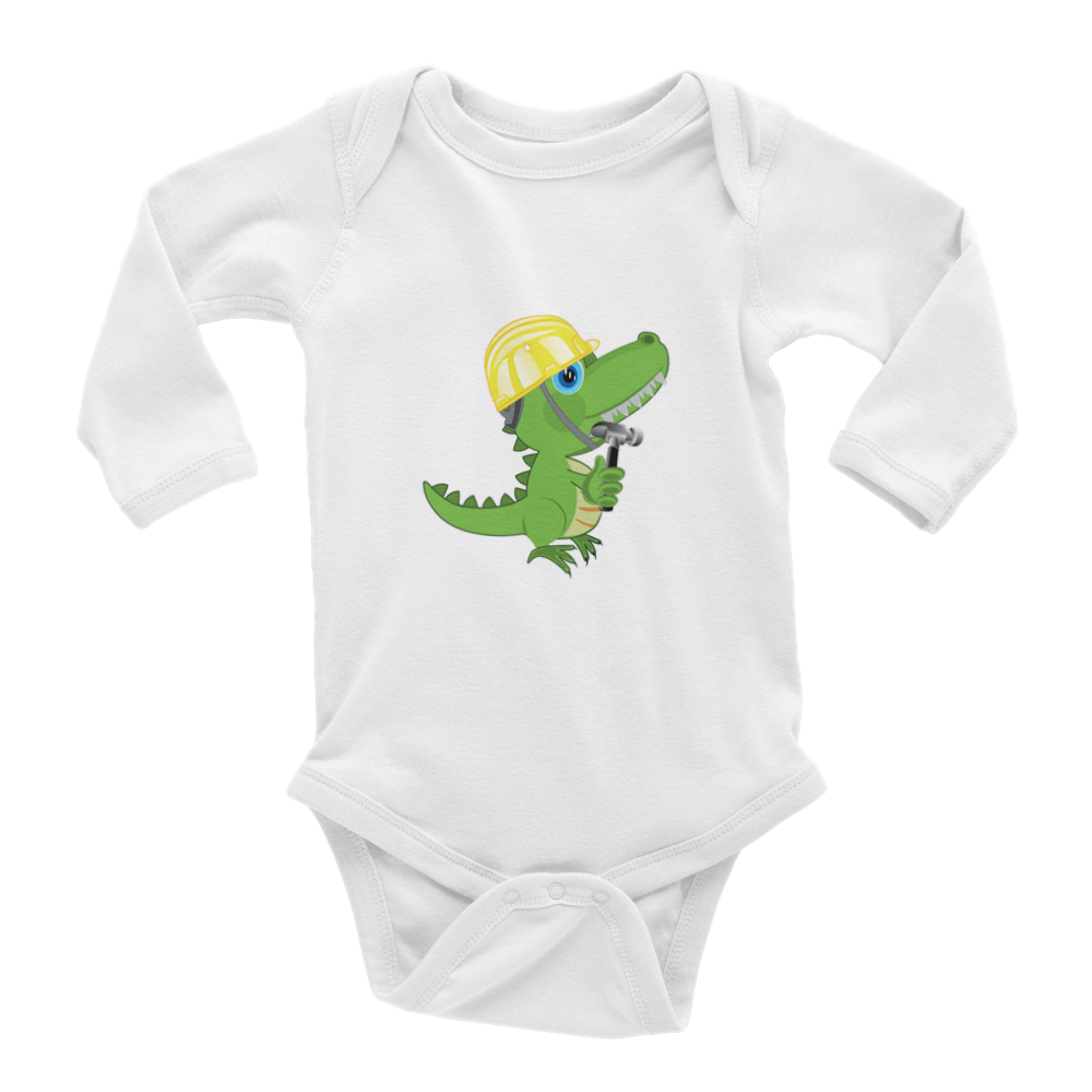 Builder dinosaur Baby Long Sleeve Onesies