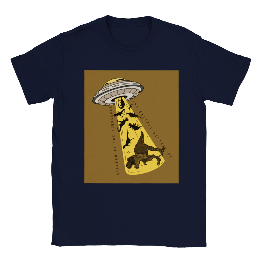 Space ship and the dino. Kids dinosaur T-shirt