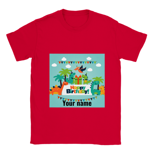 Personalised dinosaur theme Kids birthday T-shirt