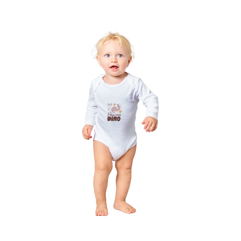 Princess Dino Baby Long Sleeve Onesies