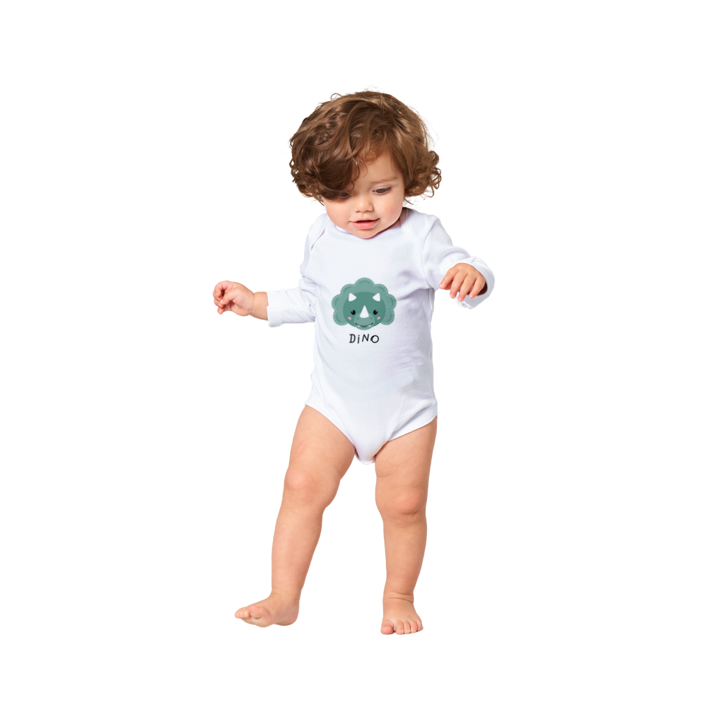 Triceratops Baby Long Sleeve Onesies