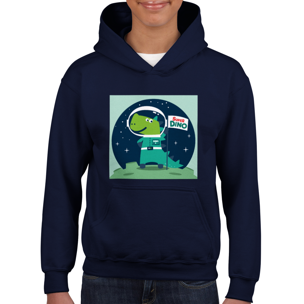 Super Space dinosaur Kids Pullover Hoodie