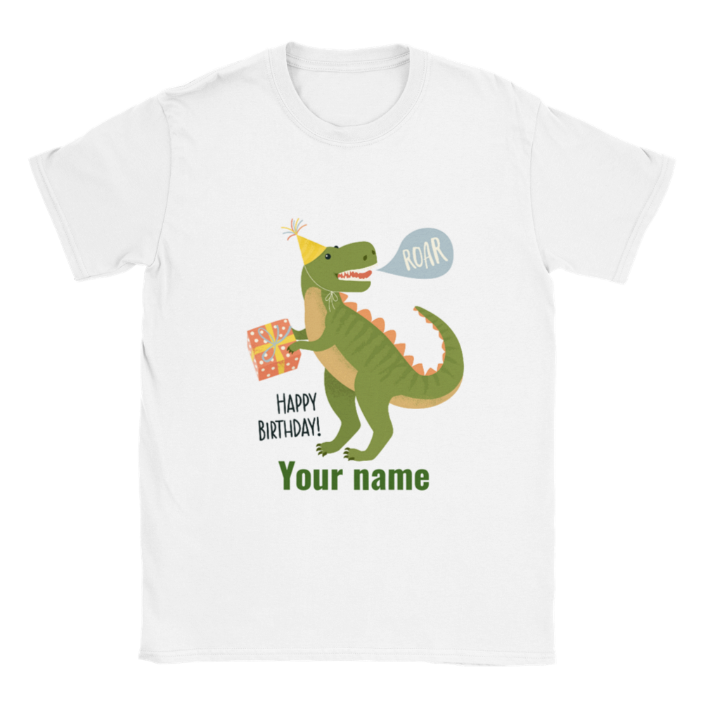 Personalised dinosaur theme Kids birthday T-shirt