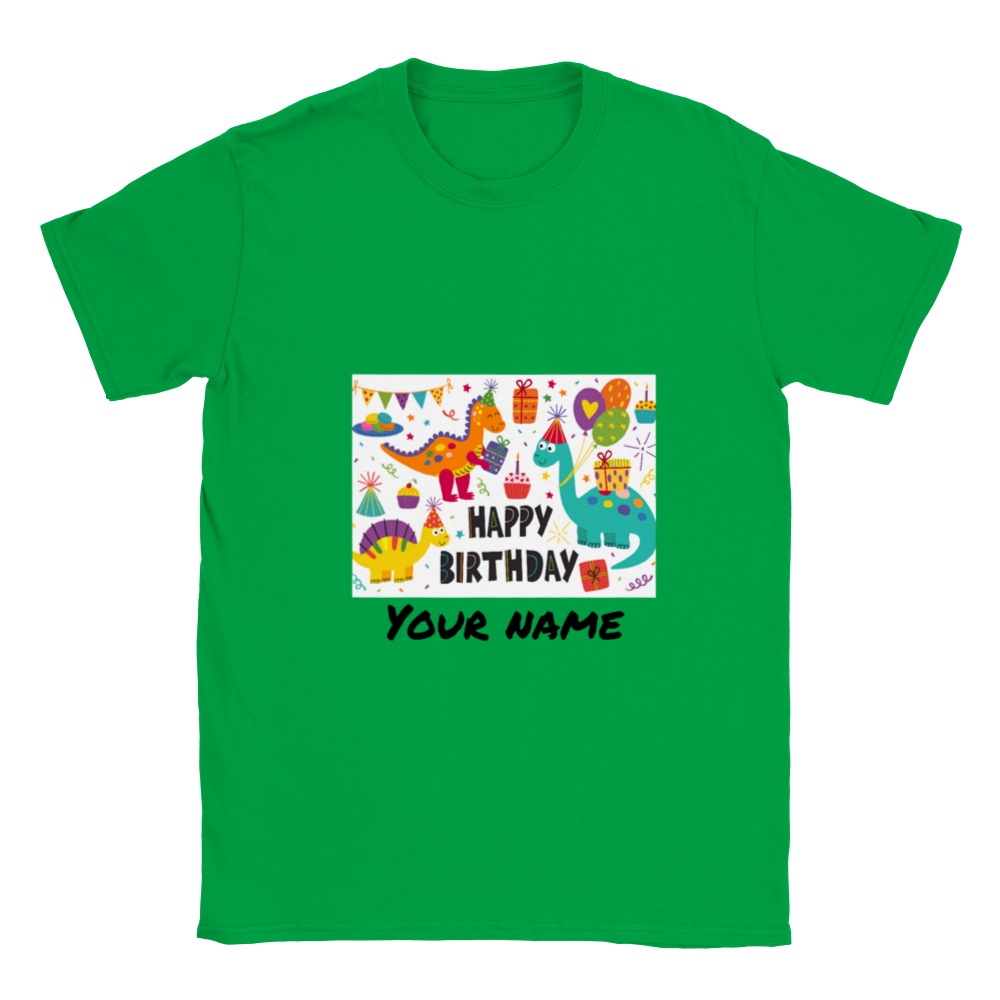 Personalised dinosaur theme Kids birthday T-shirt