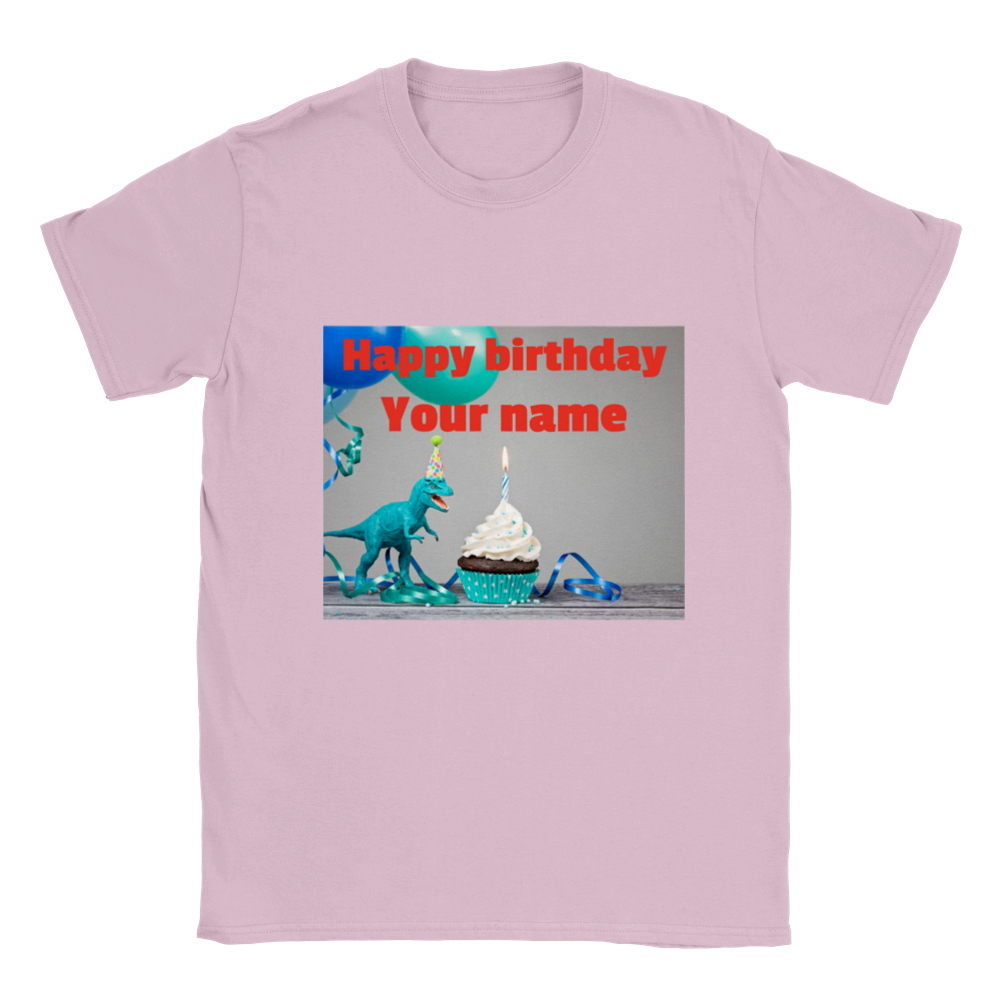 Personalised dinosaur theme kids birthday t-shirt