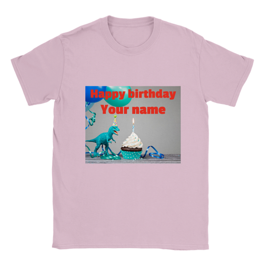 Personalised dinosaur theme kids birthday t-shirt