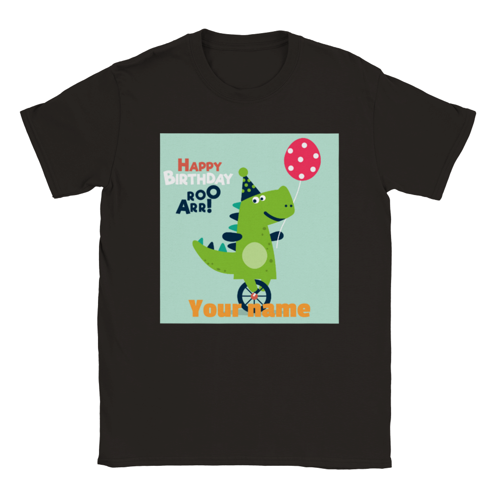 Personalised dinosaur theme kids birthday t-shirt