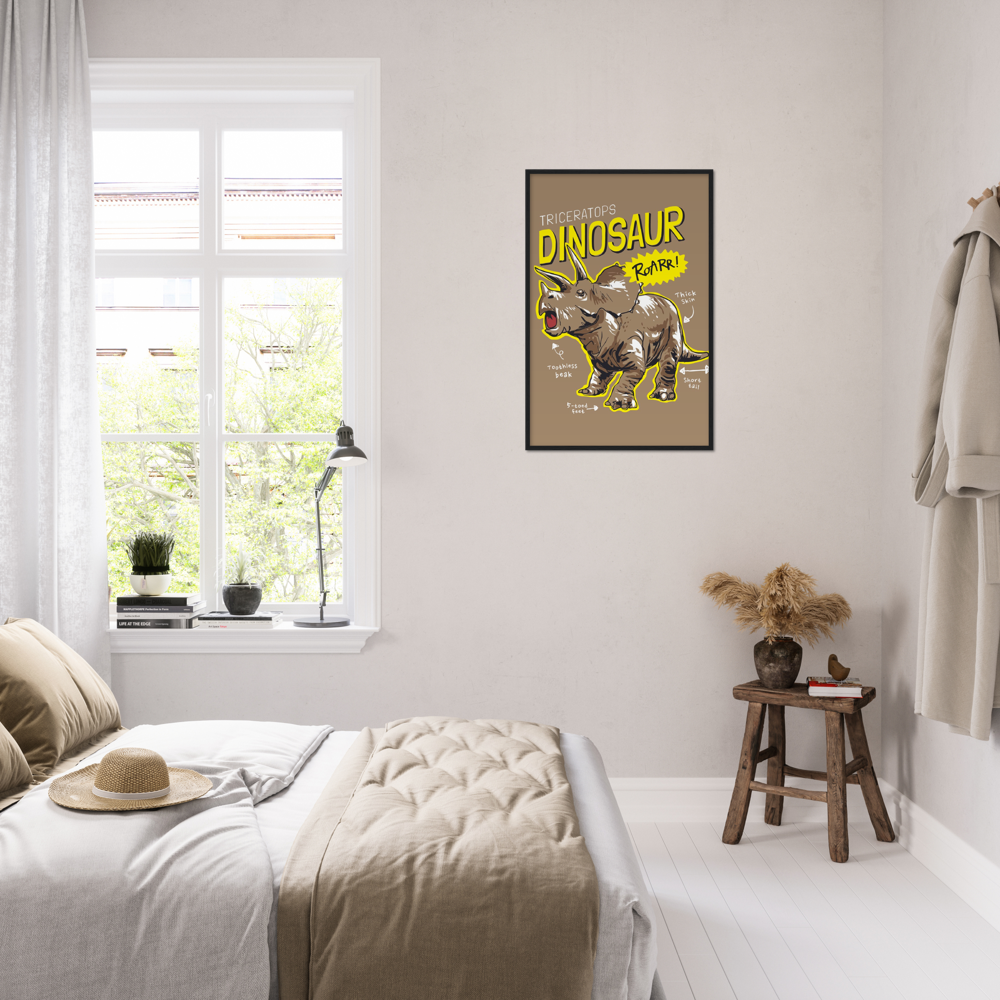 Triceratops Premium Matte Paper Wooden Framed Poster