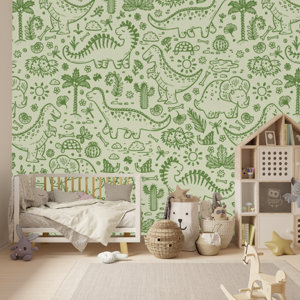 Vintage kids dinosaur Wallpaper