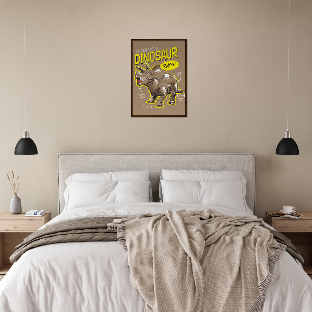 Triceratops Premium Matte Paper Wooden Framed Poster