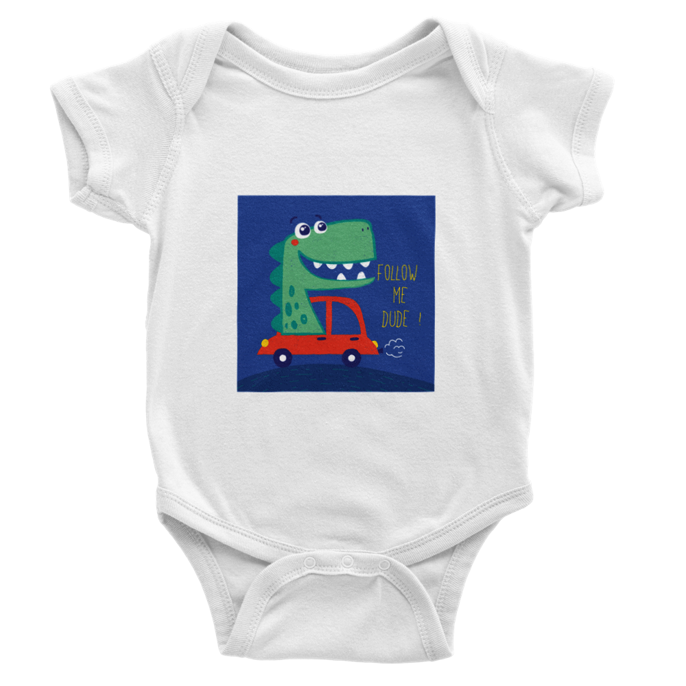 Driver dinosaur Baby Short Sleeve Onesies