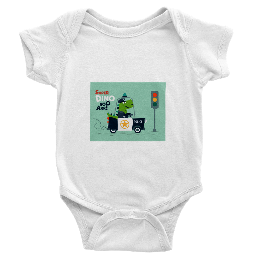 Dinosaur police Baby Short Sleeve Onesies