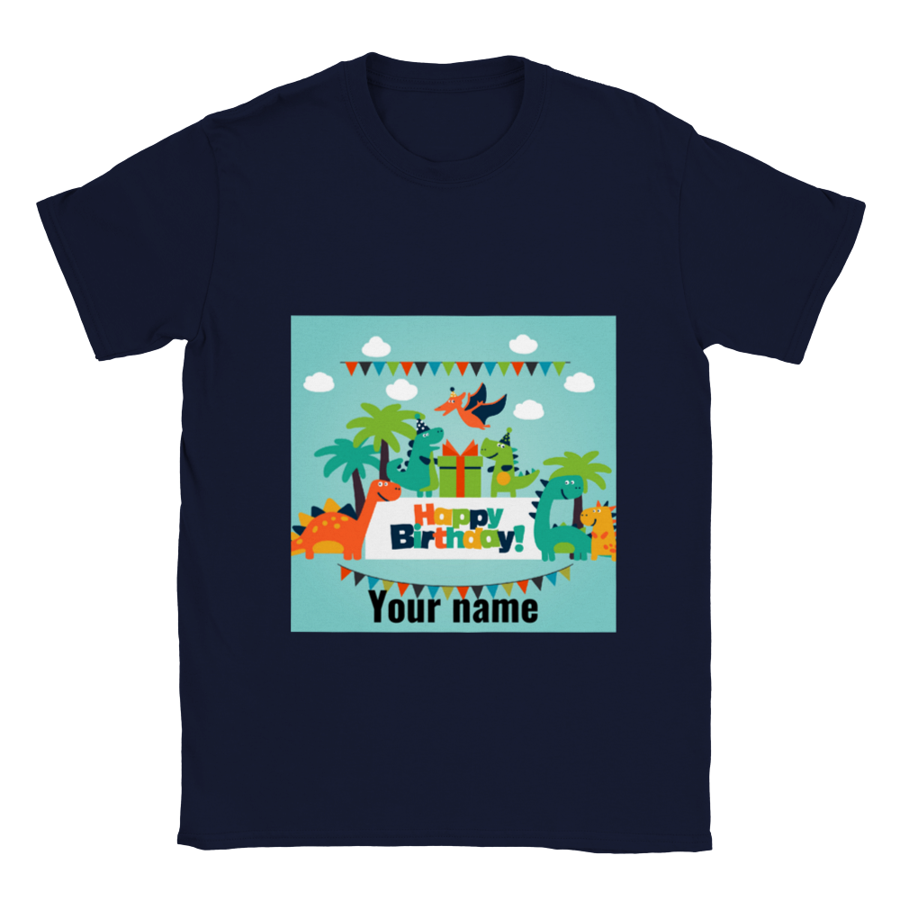 Personalised dinosaur theme Kids birthday T-shirt