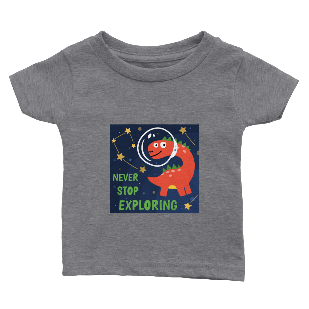 Never stop exploring Dinosaur Baby T-shirt