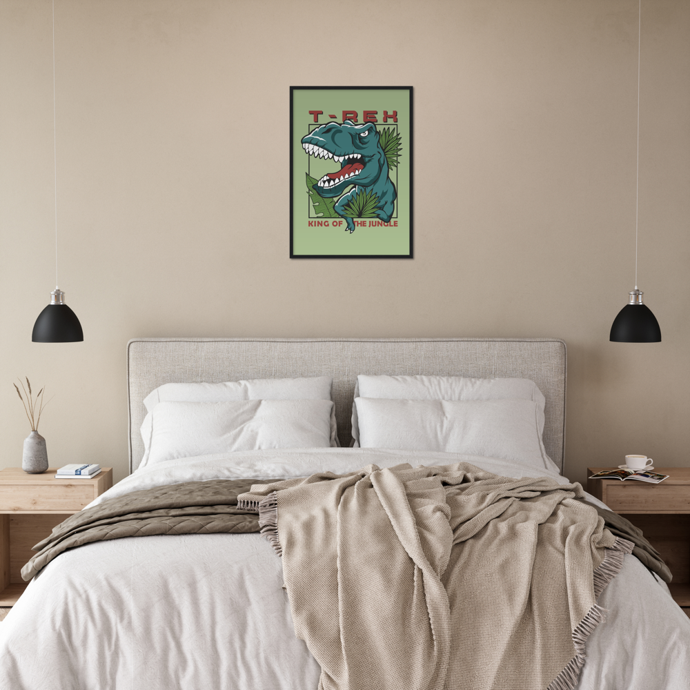 T-Rex Premium Matte Paper Wooden Framed Poster