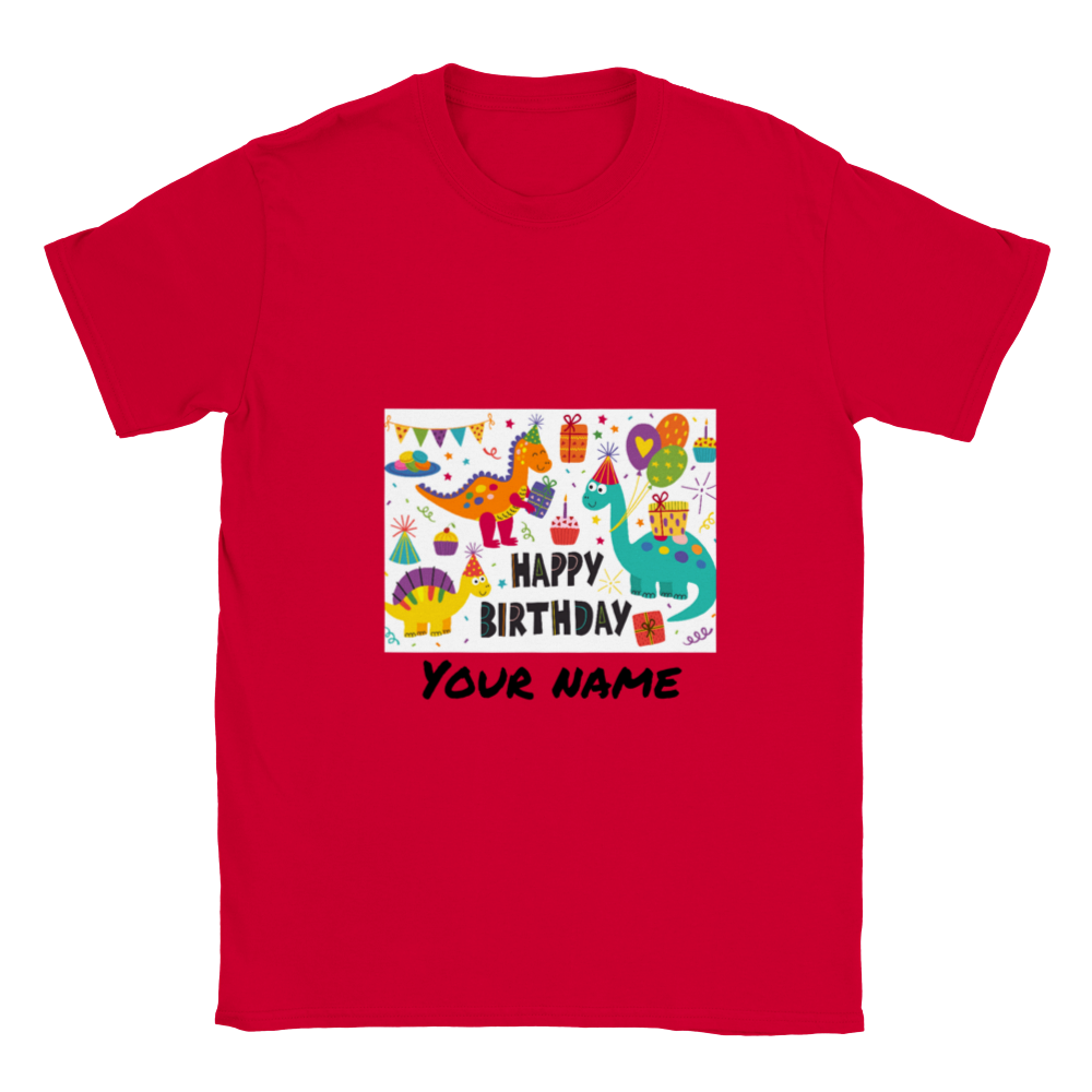 Personalised dinosaur theme Kids birthday T-shirt