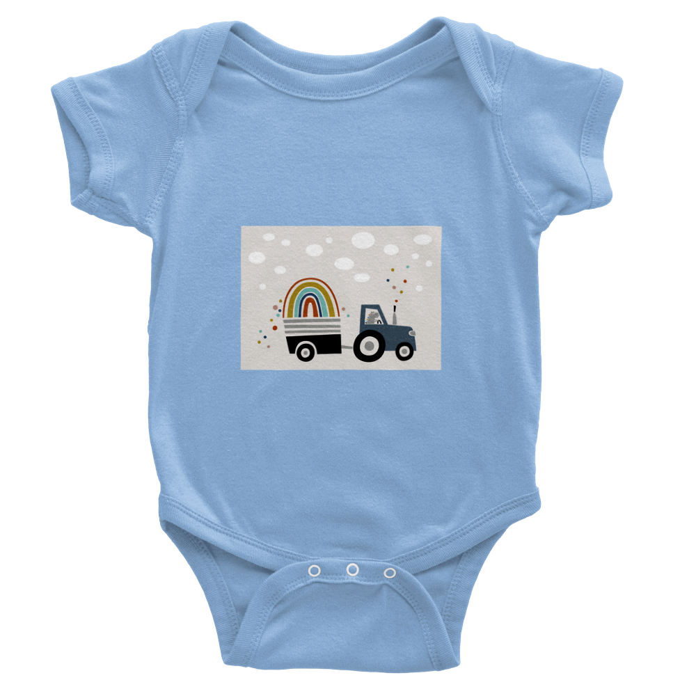 Farmer dinosaur Baby Short Sleeve Onesies