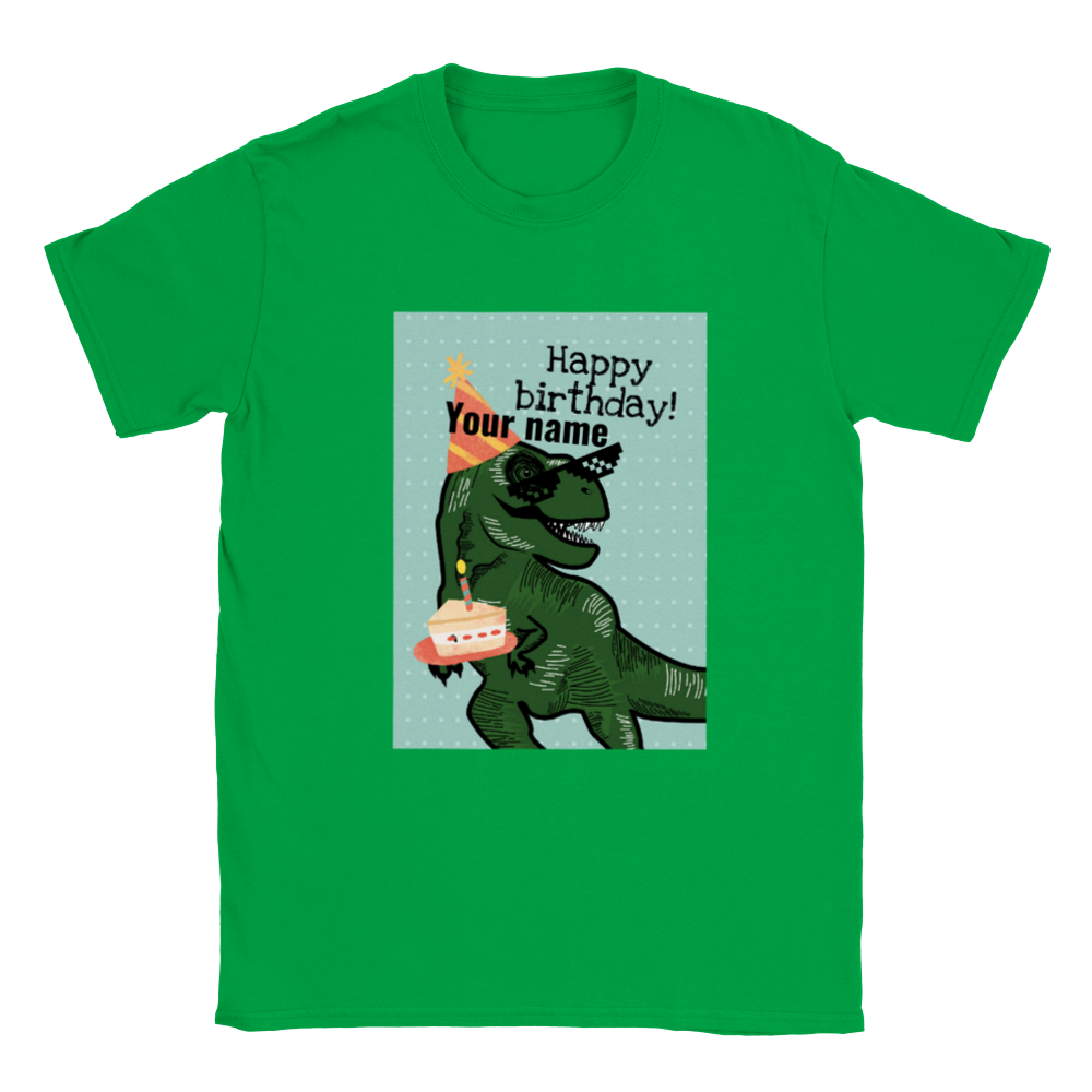 Personalised dinosaur theme kids birthday T-shirt