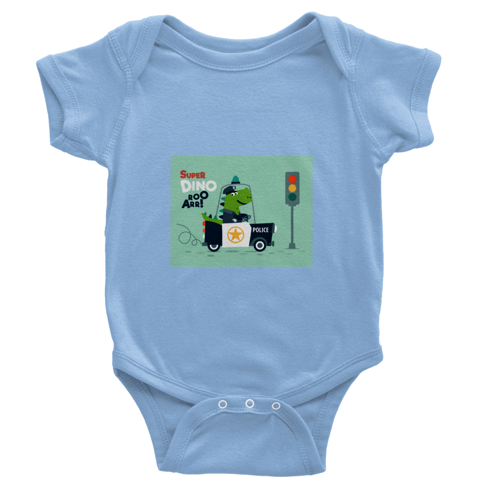 Dinosaur police Baby Short Sleeve Onesies