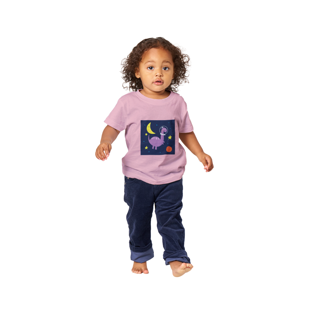 Moon and stars dinosaur baby T-shirt