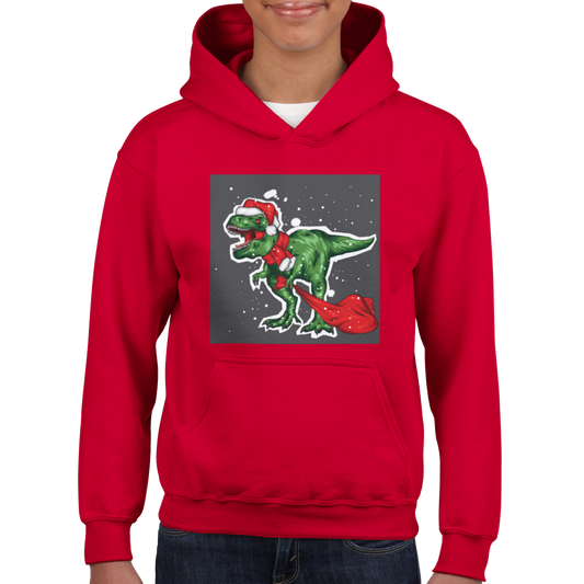 T-rex kids Christmas Hoodie