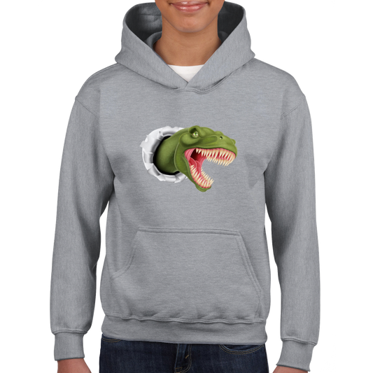 Dinosaur attack Kids Pullover Hoodie