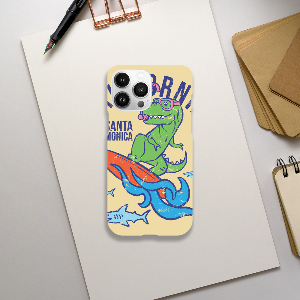 Surfing t-Rex Slim phone case Christmas gift