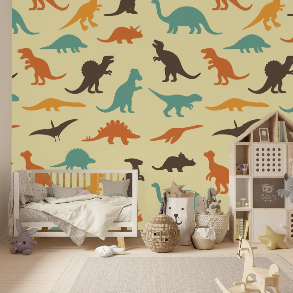 Coloured dinos kids dinosaur Wallpaper