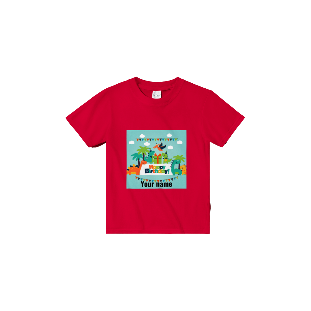 Personalised dinosaur theme Kids birthday T-shirt