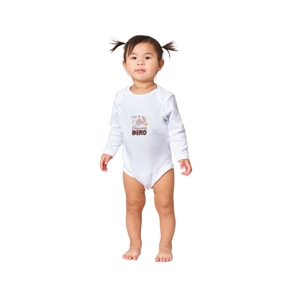 Princess Dino Baby Long Sleeve Onesies