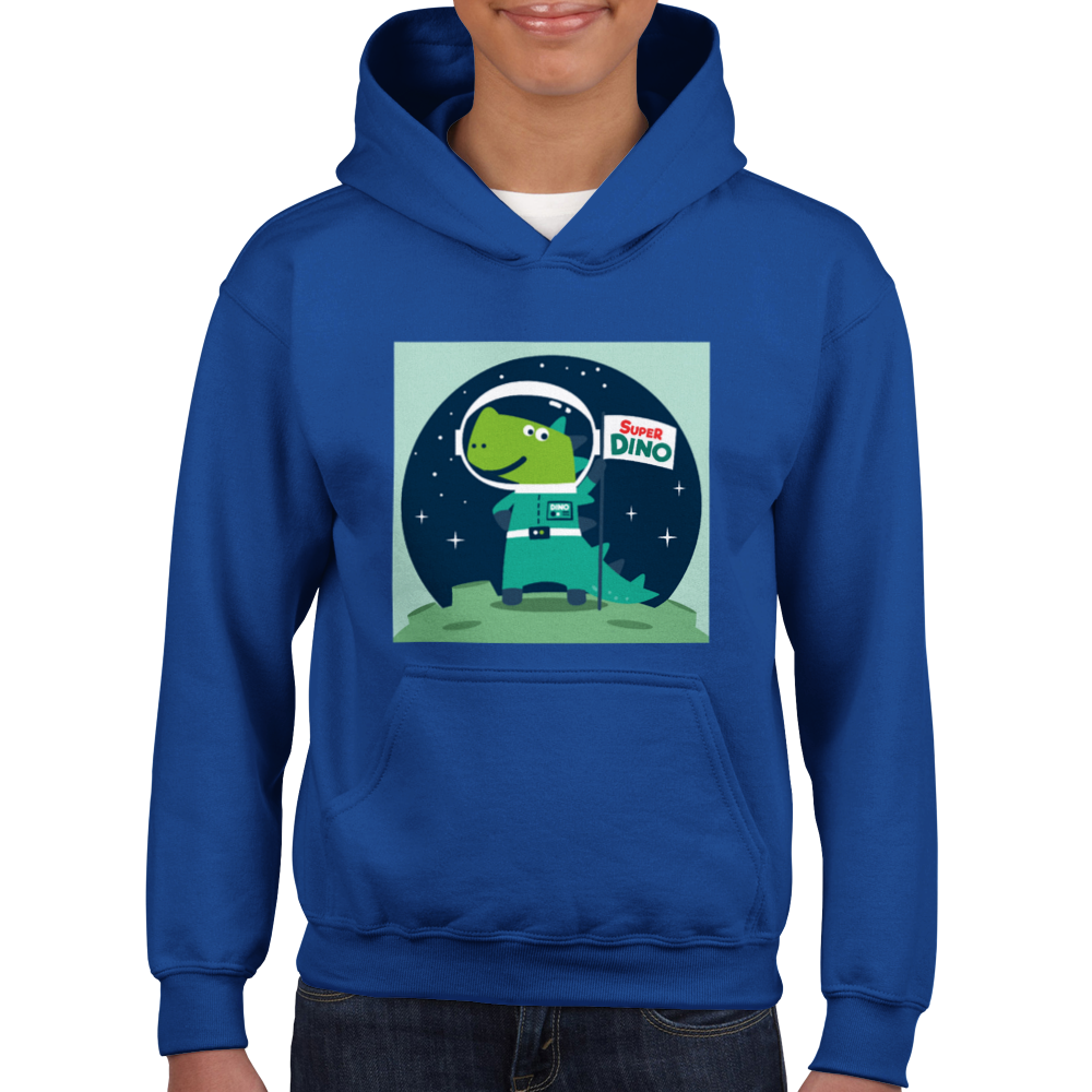 Super Space dinosaur Kids Pullover Hoodie