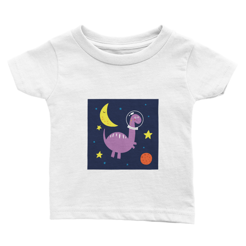 Moon and stars dinosaur baby T-shirt