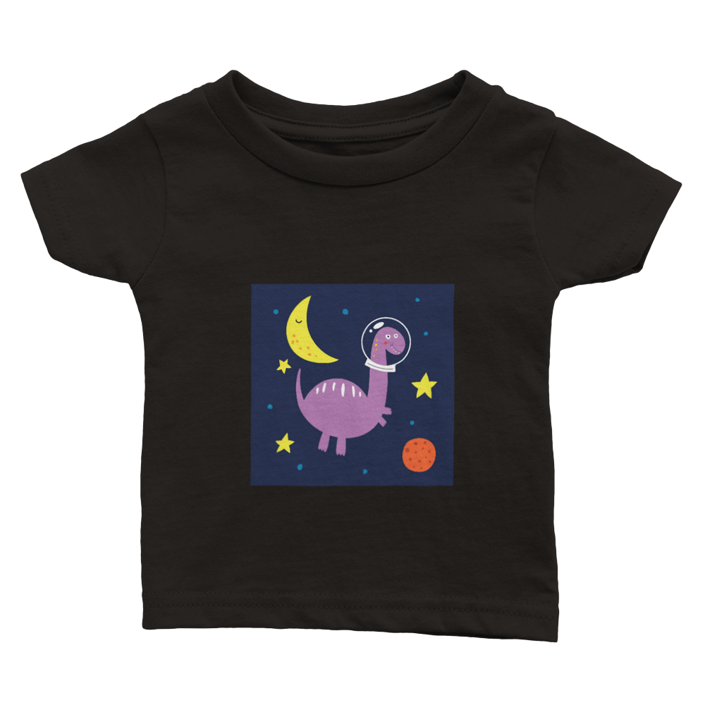 Moon and stars dinosaur baby T-shirt