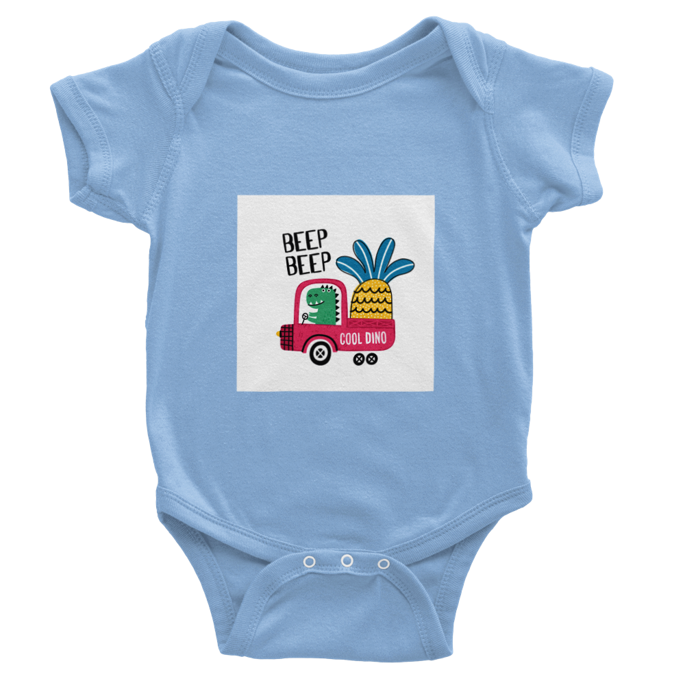 Lorry driver dinosaur Baby Short Sleeve Onesies