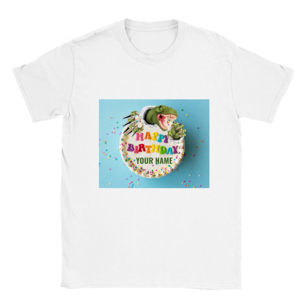 Personalised dinosaur theme Kids birthday T-shirt