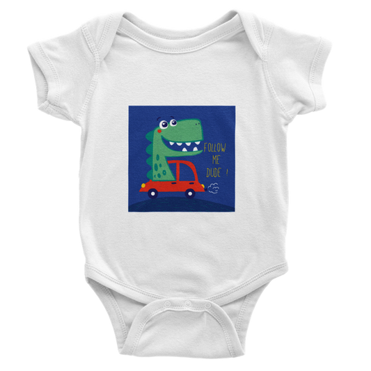 Driver dinosaur Baby Short Sleeve Onesies