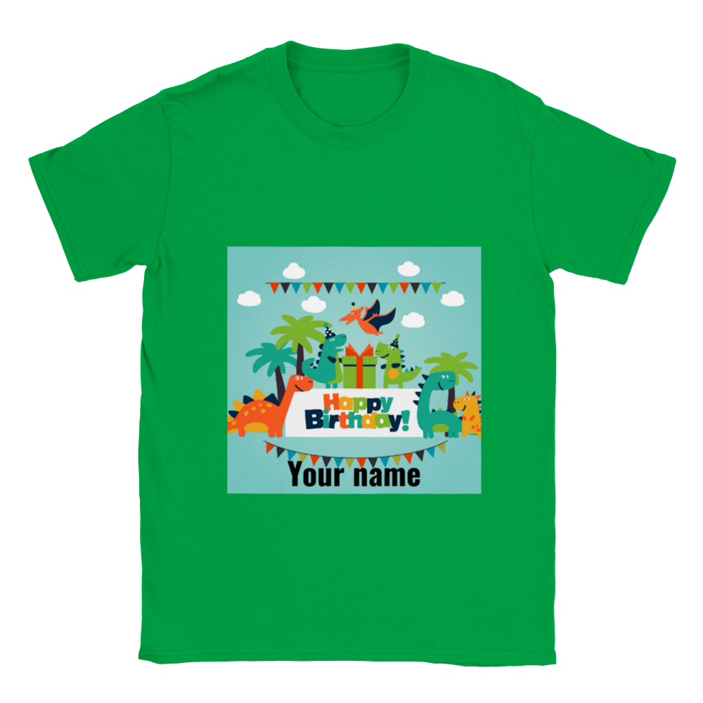 Personalised dinosaur theme Kids birthday T-shirt