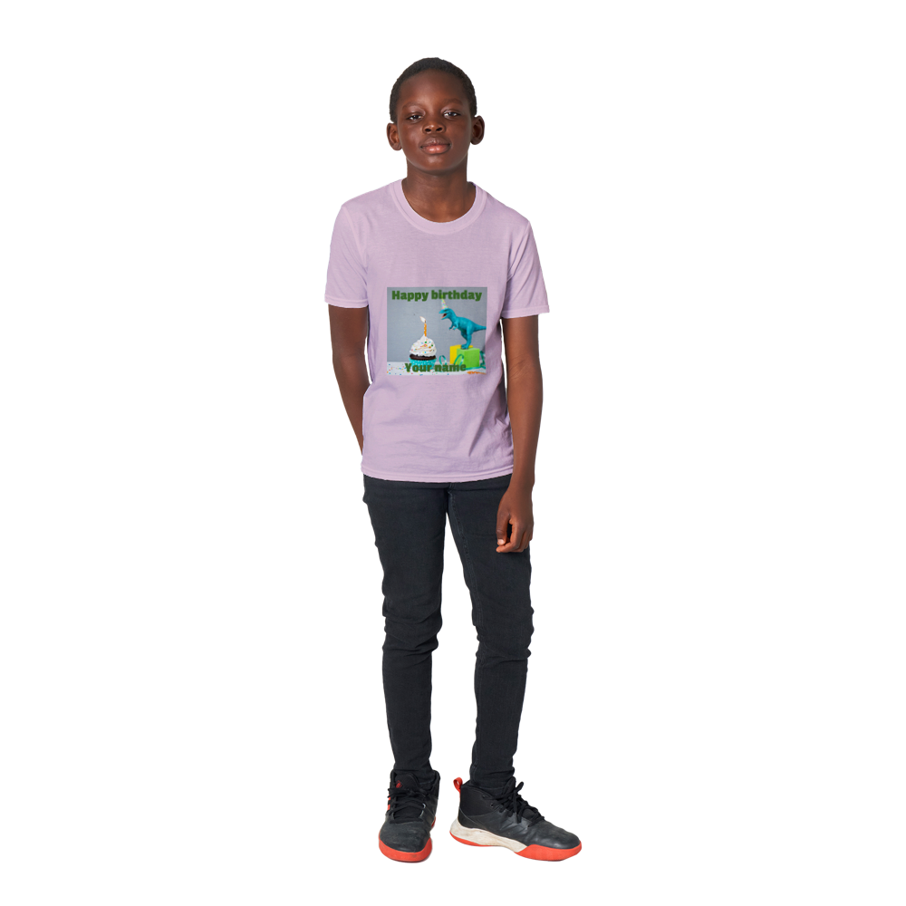 Personalised dinosaur theme kids birthday T-shirt