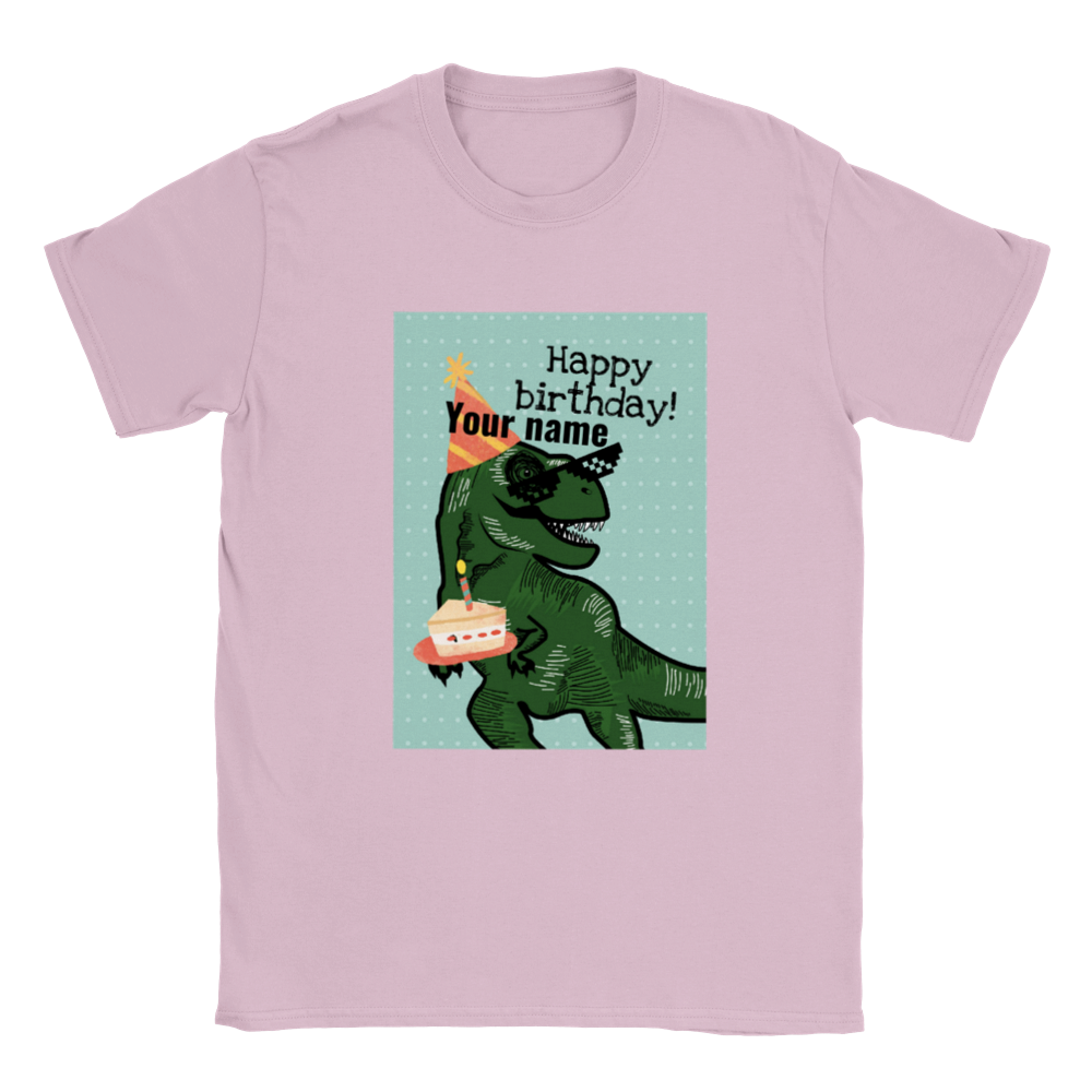 Personalised dinosaur theme kids birthday T-shirt