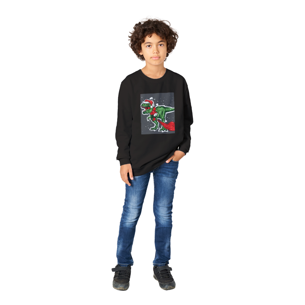 T-rex kids Christmas jumper