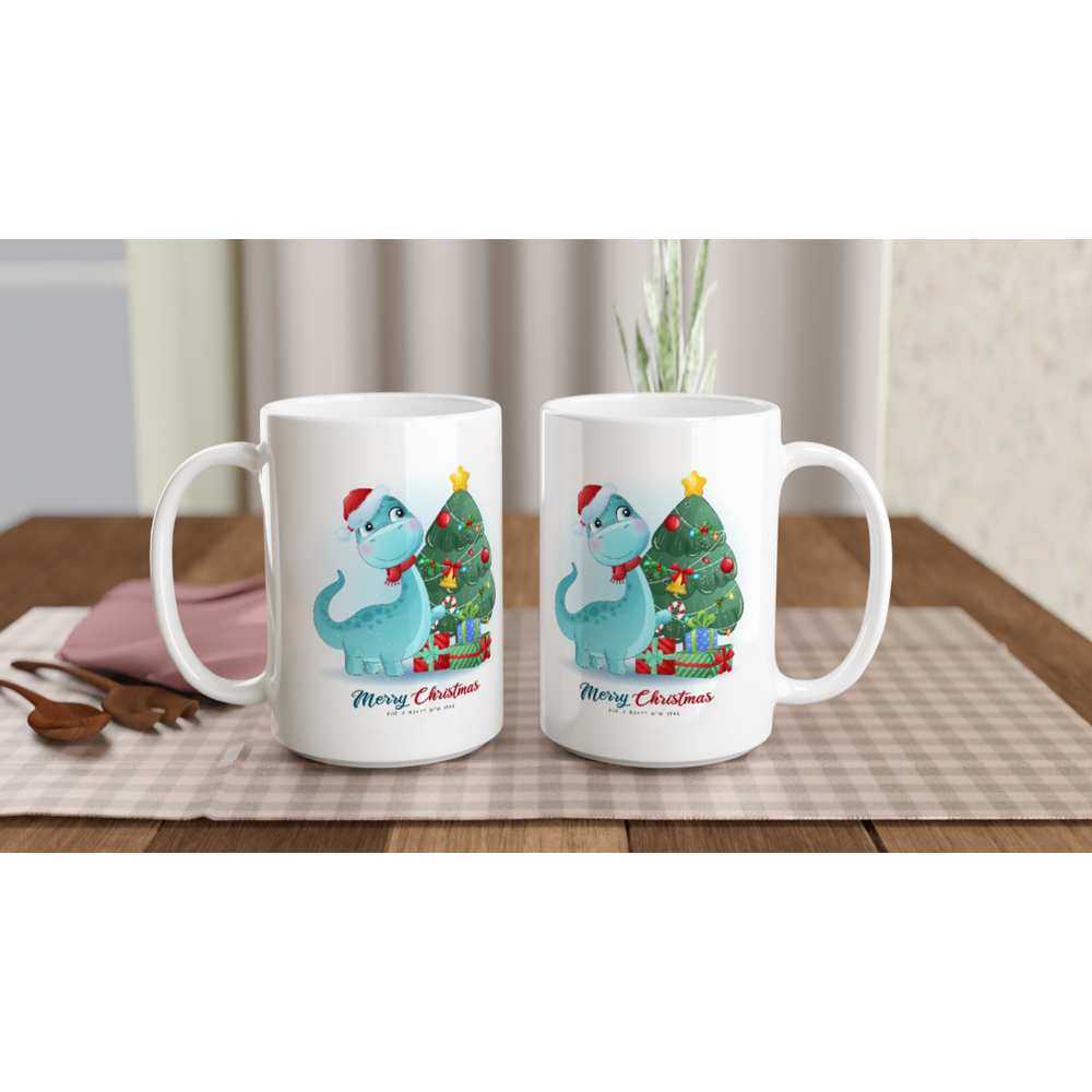 Cute dinosaur Christmas 15oz ceramic Mug