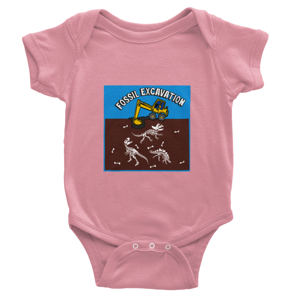 Dinosaur excavator Baby Short Sleeve Onesies