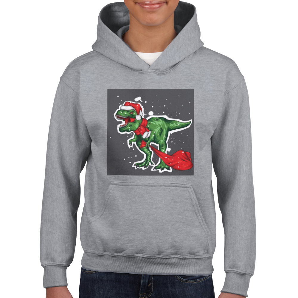 T-rex kids Christmas Hoodie