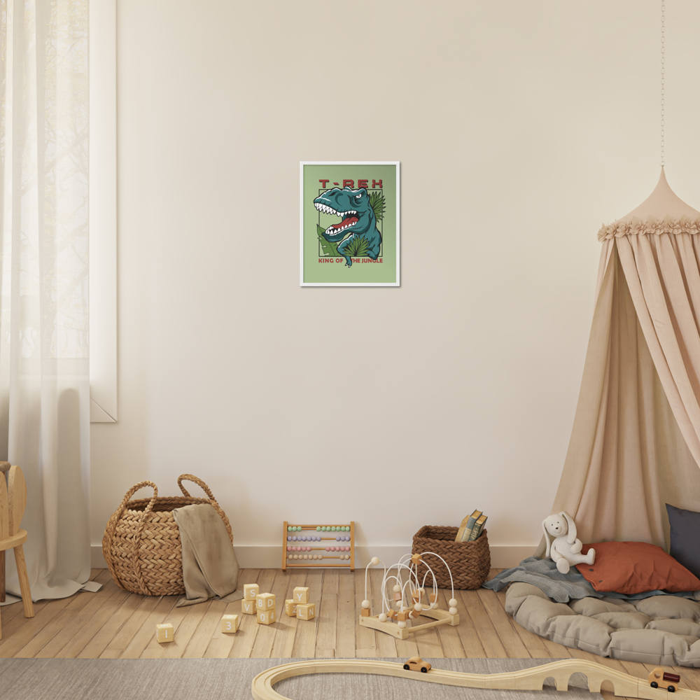 T-Rex Premium Matte Paper Wooden Framed Poster