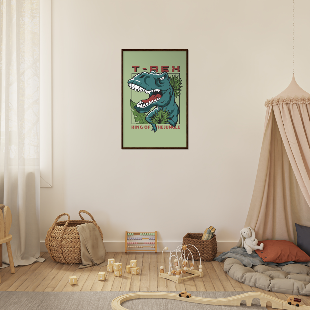 T-Rex Premium Matte Paper Wooden Framed Poster