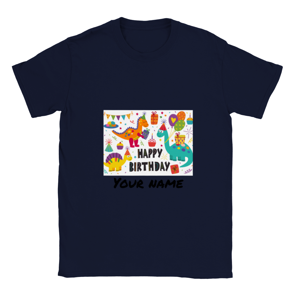 Personalised dinosaur theme Kids birthday T-shirt